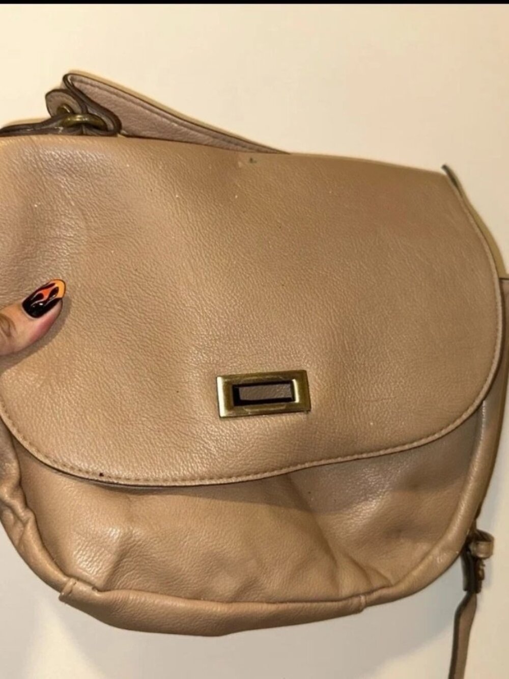 Tan Faux Leather Small Bag